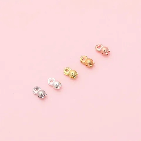 14K Goud Gevulde Kraal Tips Vouw Over Crimp Eindsluiting Connectoren Koperen Sieraden Benodigdheden Voor DIY Armband Ketting Maken