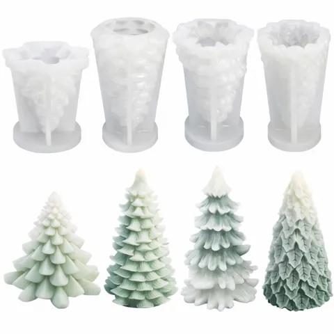 Weihnachtsbaum Silikonform DIY Duftkerze Kiefer Form Handgefertigte Backform Kuchen Harz Gips Dekoration Werkzeug