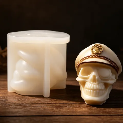 Halloween Skull Legion Commander Silicone Mold For DIY Plaster Candle Aromatherapy Skull Army Hat Ornament Handmade Making