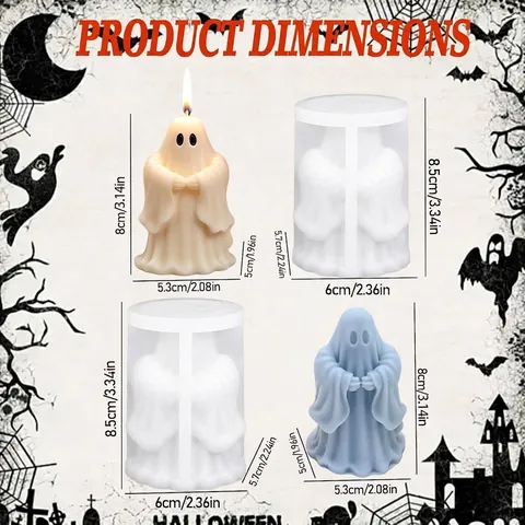 Καλούπι Κεριών Σιλικόνης Φάντασμα Halloween για Σαπούνι DIY Εποξειδική Ρητίνη Διακόσμηση Σπιτιού Πάρτι Halloween