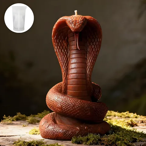 Realistic Cobra Snake Silicone Mold For DIY Candle Making Resin Epoxy Casting Realistic Animal Scale Texture Halloween Decor Handmade Soap Mold