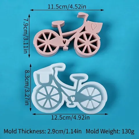 Retro Fahrrad Form Silikonform Für DIY Aroma Kerze Gips Harz Handwerk Kreative Herz Muster Kerzenfuß Herstellung Form