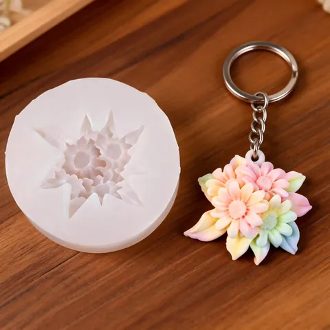 Sunflower Daisy Bouquet Silicone Mold For DIY Plaster Resin Casting Scented Wax Tablet Car Home Aromatherapy Decoration