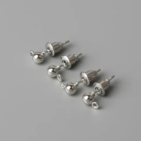 Eisen Galvanisiert Kugel Ohrstecker Mit Schleife Und Ohrmutter Zubehör Für DIY Schmuckherstellung Handgefertigte Ohrringe Zubehör