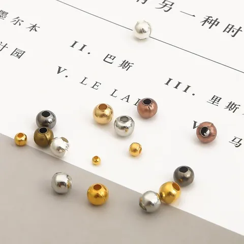 Iron Round Spacer Beads For DIY Jewelry Making Electroplated Metallic Positioning Loose Beads For Earrings Necklace Handmade Accessory