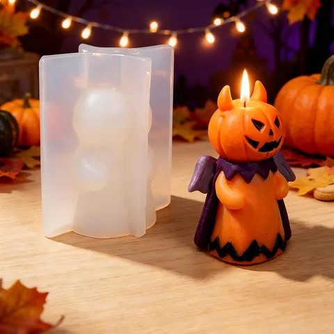 Halloween Pumpkin Man Ghost Silicone Mold For Candle Making Plaster Ornament DIY Festive Party Home Decoration Crafts Mold