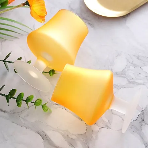 Vintage Nordic Frosted Orange Glass Cup Creative Short Stem Wine Glass Minimalist Water Cup For Home Kitchen Table Decor