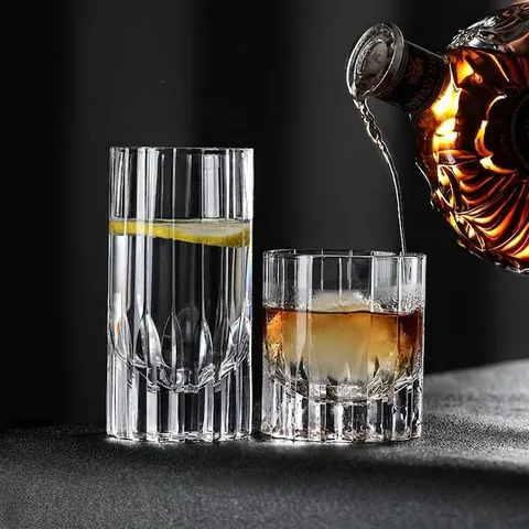 Edo Kiriko Style Crystal Whiskey Glass Handmade Cut Lead-Free Crystal Glass Premium Water Cup Luxury Star Cut Drinking Vessel Barware
