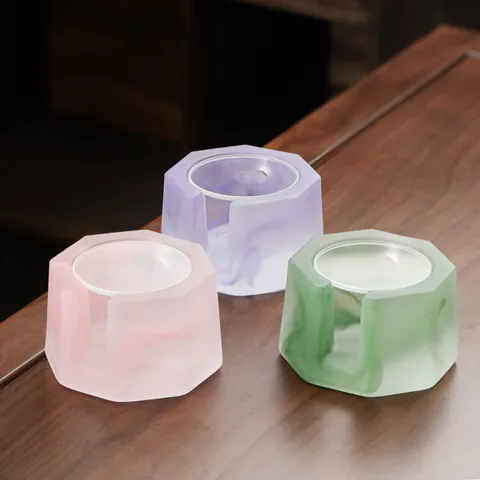 Heat Resistant Colored Glaze Tea Warmer Base Frosted Handmade Candle Heating Constant Temperature Base For Teapot Zen Tea Set