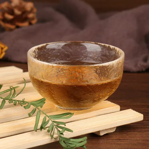 Japanese Style Hammered Lead-Free Glass Tea Cup Heat-Resistant Transparent Tasting Cup For Kung Fu Tea Ceremony Home Kitchen