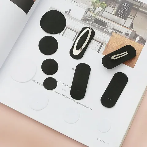 Ronde Ovale Niet-geweven Stof Viltpads Voor Haarspeld DIY Handgemaakte Haaraccessoires Zwart Wit Vilt Basis Pads