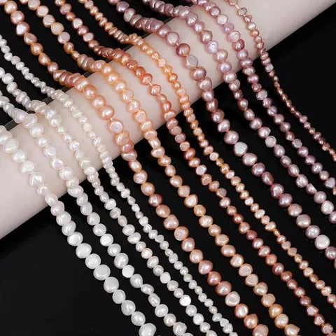 Natural High Light Side Hole Freshwater Pearl Beads For DIY Jewelry Making Necklaces Earrings Handcrafted Materials Pink Purple White