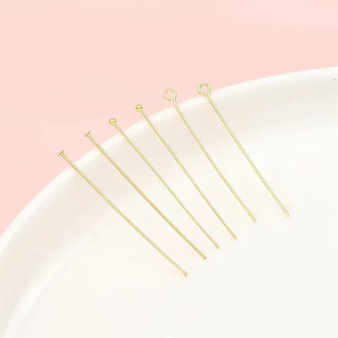 Tiges à Œillet en Cuivre Plaqué Or 14K Tiges en T Tiges à Tête Boule Pour Création de Bijoux DIY Accessoires Boucles d'Oreilles Bracelets