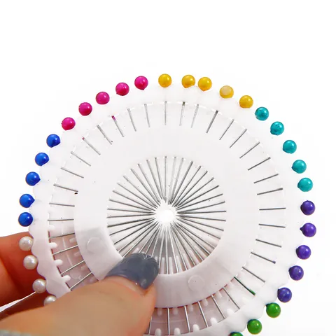 Épingles à Tête Perle Colorée en Roue Épingles à Couture Disque Épingles Droites Multicolores pour Couture Bricolage Outil Artisanal