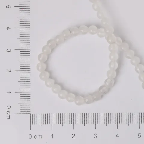 Natural White Jade Round Loose Beads Polished Crystal Stone Strand For DIY Jewelry Making Bracelet Necklace Accessories