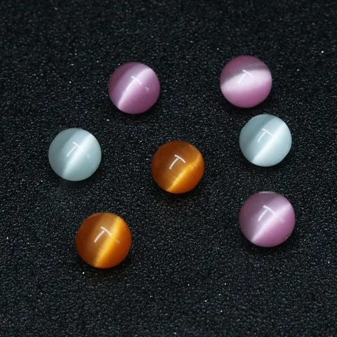 Cat Eye Stone Round Loose Beads DIY Jewelry Making Material Polished Synthetic Beads For Handmade Bracelets Necklace Accessory