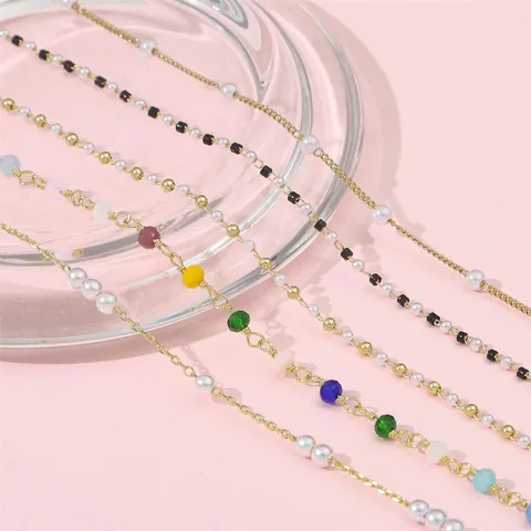 14K Gold Filled DIY Jewelry Chain With Zirconia Artificial Pearl Beads For Handmade Necklace Bracelet Earrings Making Crafts Accessories