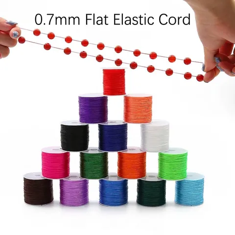 Flat Elastic Cord 0.7mm Stretchy Beading Thread For DIY Bracelet Jewelry Making Crystal Line String Accessories