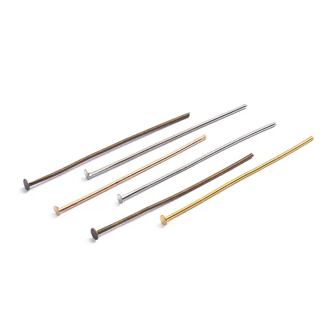 Iron Head Pins T-Pins Flat Head Pins For Jewelry Making DIY Earring Hairpin Findings Handcrafted Accessories Metallic Electroplated Pins