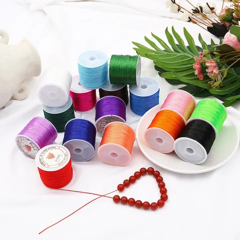 Flat Elastic Cord 0.7mm Stretchy Beading Thread For DIY Bracelet Jewelry Making Crystal Line String Accessories