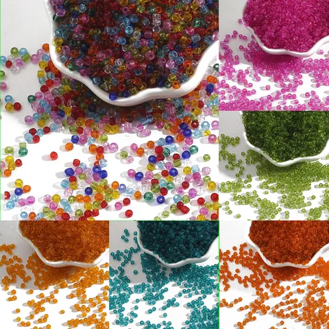 Colorful Transparent Glass Seed Beads For Jewelry Making DIY Materials For Bracelets Necklaces Phone Chain Craft Supplies