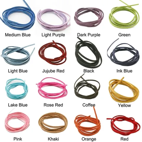 Cordón de Antelina Hilo de Cuero Terciopelo Coreano Para Fabricación de Joyas DIY Pulsera Collar Material Trenzado