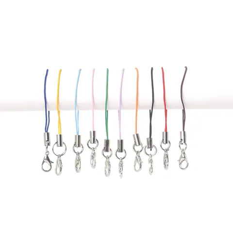 Cordino per Cellulare Colorato Fatto a Mano DIY Corda in Tessuto Chiusura a Moschettone in Lega Ciondolo Portachiavi Accessori Gioielli