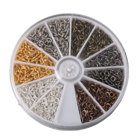 Ensemble de Vis à Oeil en Fer Couleurs Mixtes Accessoires de Bijouterie DIY Fournitures Métalliques pour Collier Bracelet Pendentif