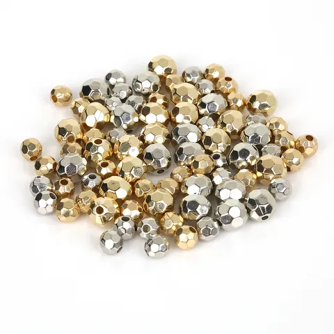 CCB Electroplated Geometric Spacer Beads Plastic Faceted Square Rice Loose Beads For DIY Necklace Bracelet Jewelry Making Accessories