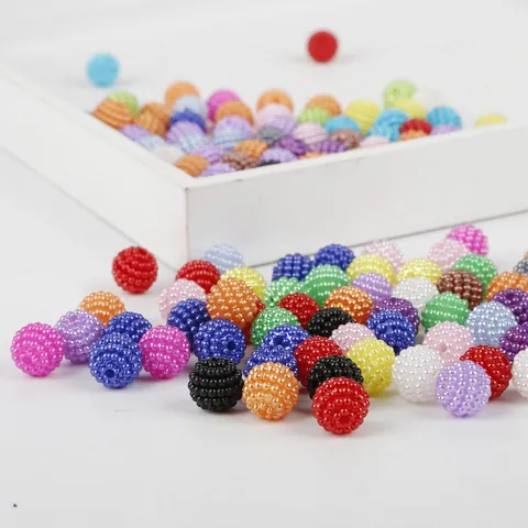 ABS Plastic Arbutus Textured Loose Beads For DIY Jewelry Making Bayberry Artificial Pearl Beads For Hair Accessories