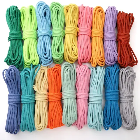 Cored Cotton Braided Cord Single Color DIY Jewelry Material Hand Woven Bracelet Phone Lanyard Accessories Braided Rope Craft