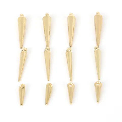 Metallic CCB Plastic Spike Pendants Electroplated Spike Charms For DIY Earring Jewelry Making Accessories Craft Findings