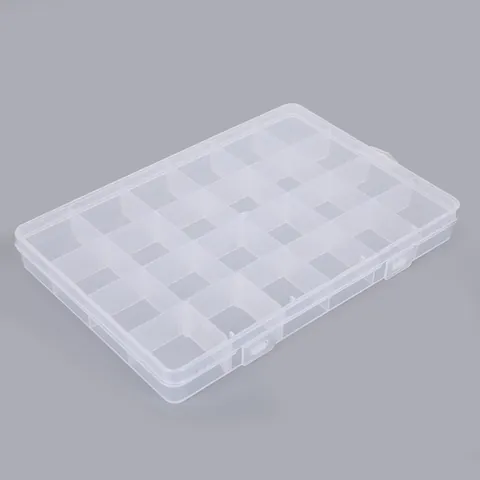24 Grids Transparent Plastic Storage Box With Removable Dividers Jewelry Organizer Case For DIY Beads Earrings Craft Supplies