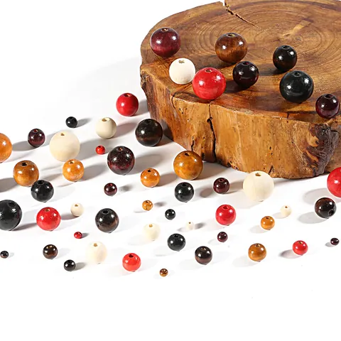 Natuurlijke Ronde Houten Kralen Gelakte Houten Tussenkralen Voor DIY Sieraden Maken Ambachten Auto Zitkussen Accessoire Materiaal