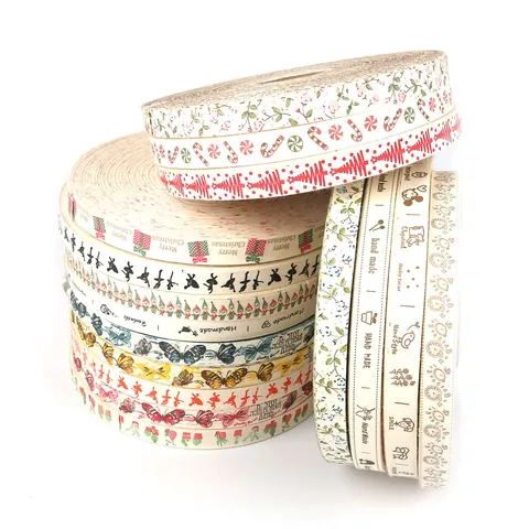 Cotton Printed Ribbon for DIY Jewelry Making Handmade Hair Accessories Craft Decorative Ribbon Butterfly Heart Pattern Ribbon