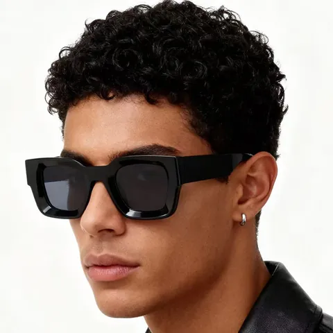 Klassieke Dikke Vierkante Zonnebril Voor Dames Heren UV400 Bescherming Trendy Oversized Zonnebril Minimalistische Mode PC Montuur Zonnebril
