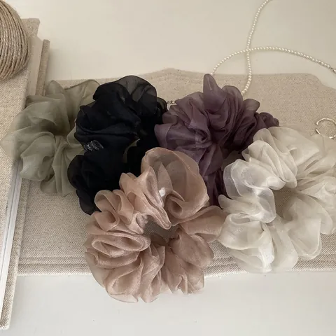 Koreanischer Stil Netzgewebe Scrunchie Fairy Bubble Organza Haargummi Französisch Vintage Große Haarseil Damen Elegant Haarschmuck