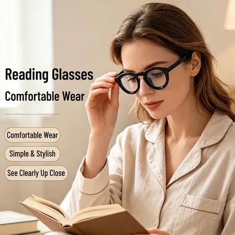 Retro Ronde Dikke Frame Leesbril Anti-Blauw Licht PC Frame Literair Schildpadstijl Mode Brillen Voor Dames