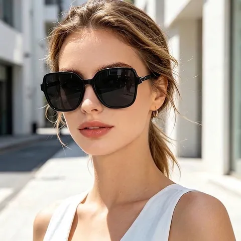 Dames Mode Vierkant Frame Zonnebril Oversized Gradiëntlenzen UV400 Bescherming Eyewear Trendy Anti Blauw Licht Bril Voor Dagelijks Gebruik