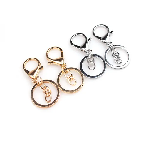 Zinklegierung Minimalistisch Karabiner Auto Schlüsselanhänger Für Herren Schlüsselring Mit D-Ring Kette Gold Silber Bronze Metall