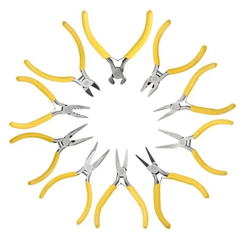 Yellow Handle Jewelry Pliers Mini DIY Tool For Beading Wire Wrapping Handmade Jewelry Making Pliers Polished Carbon Steel Manual Pliers