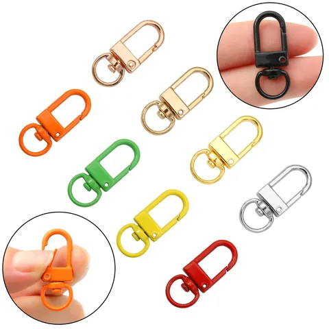 Colorful Painted Alloy Swivel Lobster Clasp Hook For DIY Jewelry Making Keychain Bag Accessories Spring Gate Snap Ring