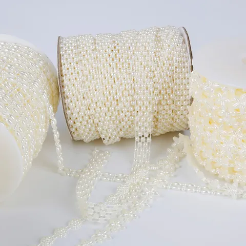 Chaîne de Perles Artificielles en ABS Étoile Fleur en Strass pour Fabrication de Bijoux DIY Bracelet Collier Matériaux Artisanaux
