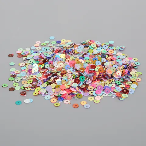 DIY Handmade Painted Round Flower Shaped Sequins Plastic Beads For Jewelry Making Craft Decoration Multi Color Material Pack