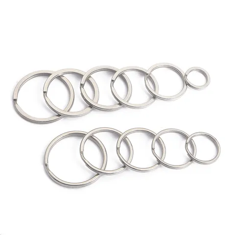 Stainless Steel Flat Round Key Rings For DIY Jewelry Making Crafts Thickened Split Rings For Keychains Accessories
