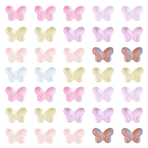 Butterfly Colored Glaze Glass Beads For DIY Antique Style Hairpin Bracelet Necklace Jewelry Accessories Multi Colors