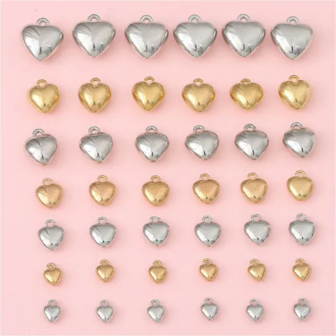 Hartvormige Hangers DIY Gegalvaniseerde Plastic Bedels Goud Zilver Kleur Kralen Voor Oorbellen Ketting Sieraden Maken Accessoires