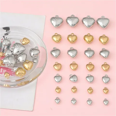 Hartvormige Hangers DIY Gegalvaniseerde Plastic Bedels Goud Zilver Kleur Kralen Voor Oorbellen Ketting Sieraden Maken Accessoires