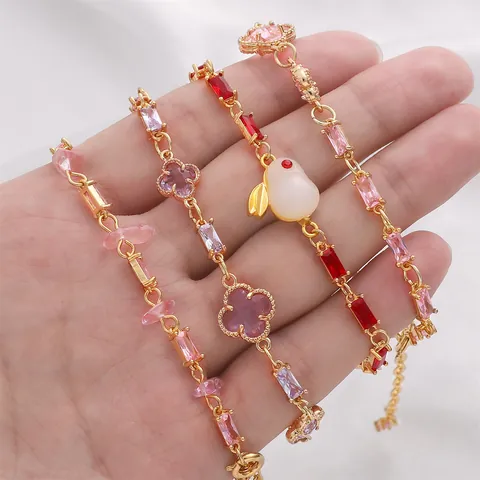 14K Gold Gefüllt Kupfer Rechteckig Zirkonia Anhänger Verbinder Für DIY Schmuckherstellung Armband Halskette Handgemachtes Zubehör