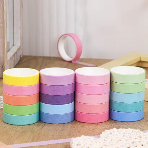 Washi Tape Collection Morandi Macaron Solid Color Basic Decorative Masking Tape For Scrapbooking DIY Journaling Arts Crafts